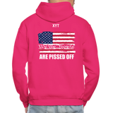 We The people... Are Pissed Off (On Back White) Hoodie - fuchsia