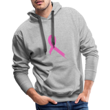 Cancer Pink Ribbon Premium Hoodie - heather grey