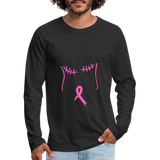 Breast Cancer Tee (Survivor on Back) Premium Long Sleeve T-Shirt - black