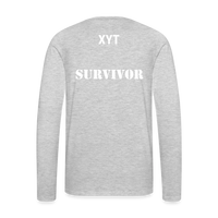 Breast Cancer Tee (Survivor on Back) Premium Long Sleeve T-Shirt - heather gray