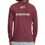 Breast Cancer Tee (Survivor on Back) Premium Long Sleeve T-Shirt - heather burgundy