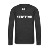 Breast Cancer Tee (Survivor on Back) Premium Long Sleeve T-Shirt - charcoal grey