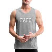 FAFO Premium Tank (White) - heather gray