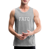 FAFO Premium Tank (White) - heather gray