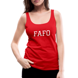 FAFO  Premium Woman's Tank (White) - red
