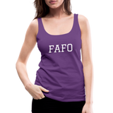 FAFO  Premium Woman's Tank (White) - purple