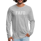 FAFO Premium Long Sleeve (White) - heather gray
