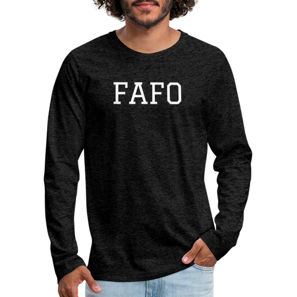 FAFO Premium Long Sleeve (White) - charcoal grey