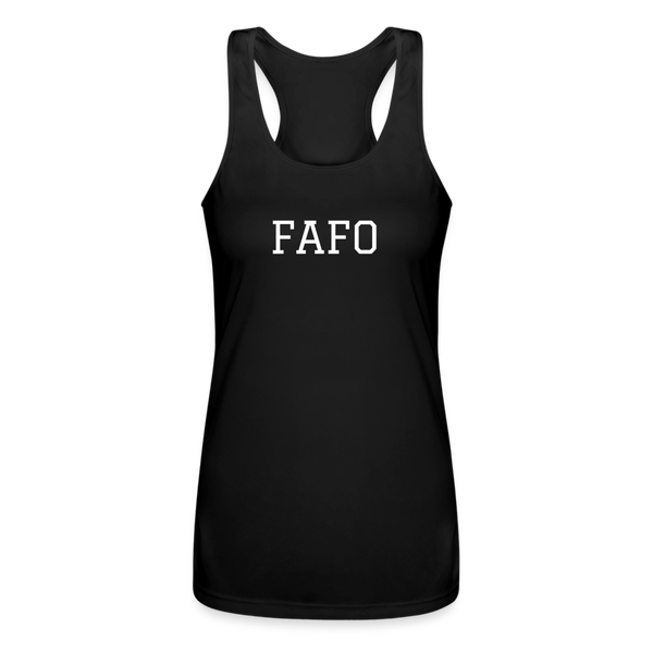 FAFO  Woman's Racer Back (White) - black