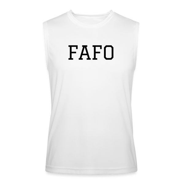 FAFO Performance Sleeveless Shirt (Black) - white