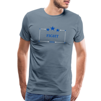 FIGHT  Premium T-Shirt (White) - steel blue