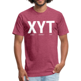 XYT Brand Fitted Cotton/Poly T-Shirt - heather burgundy