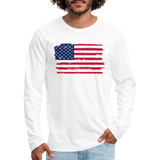 American Flag  - Long Sleeve - white