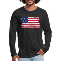 American Flag  - Long Sleeve - black