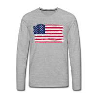 American Flag  - Long Sleeve - heather gray