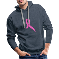 Cancer Pink Ribbon Premium Hoodie - heather denim