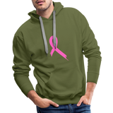 Cancer Pink Ribbon Premium Hoodie - olive green