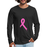 Cancer Pink Ribbon Premium Long Sleeve T-Shirt - black