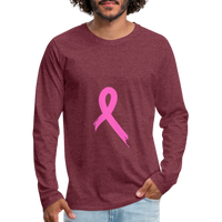 Cancer Pink Ribbon Premium Long Sleeve T-Shirt - heather burgundy