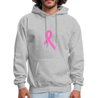 Cancer Pink Ribbon Tee (Survivor on Back) Premium Hoodie - heather gray