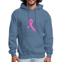 Cancer Pink Ribbon Tee (Survivor on Back) Premium Hoodie - denim blue