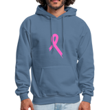 Cancer Pink Ribbon Tee (Survivor on Back) Premium Hoodie - denim blue