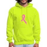 Cancer Pink Ribbon Tee (Survivor on Back) Premium Hoodie - safety green