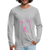 Breast Cancer Tee (Survivor on Back) Premium Long Sleeve T-Shirt - heather gray