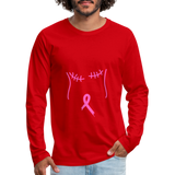 Breast Cancer Tee (Survivor on Back) Premium Long Sleeve T-Shirt - red