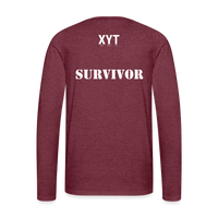 Breast Cancer Tee (Survivor on Back) Premium Long Sleeve T-Shirt - heather burgundy