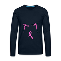 Breast Cancer Tee (Survivor on Back) Premium Long Sleeve T-Shirt - deep navy