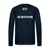 Breast Cancer Tee (Survivor on Back) Premium Long Sleeve T-Shirt - deep navy