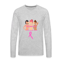 Breast Cancer Group Premium Long Sleeve T-Shirt - heather gray